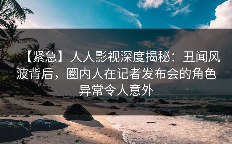 【紧急】人人影视深度揭秘：丑闻风波背后，圈内人在记者发布会的角色异常令人意外